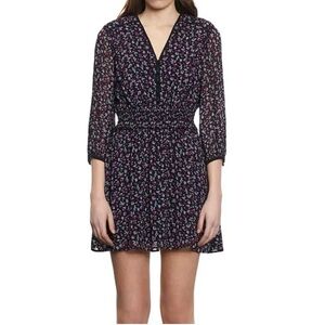 The Kooples Black Floral Long Sleeve Dress